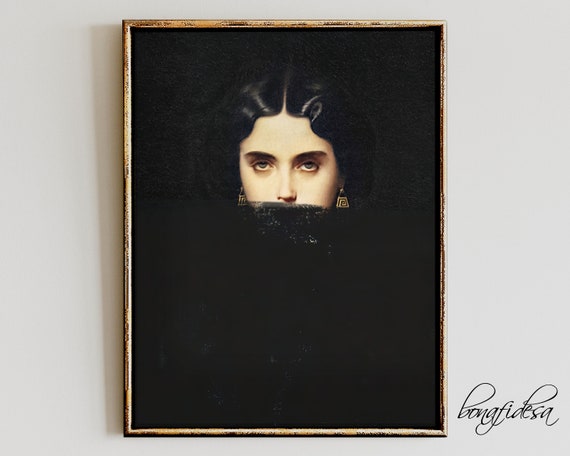 Moody Portrait Dark Academia Victorian Art Print