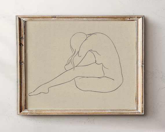 Erotic One Line Art Sexy Drawing Naked Prints Nude Female Body Wall Home Decor Bedroom Or Living Room