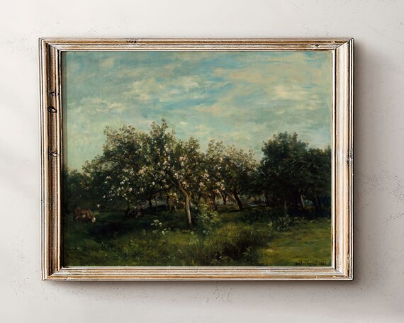 Dark Academia Decormoody Vintage Landscape Oil Paintingantique Wall Artgift Under 10 Dollars For Painterdigital Print