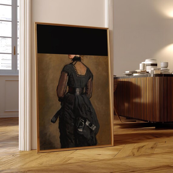 Altered Oil Painting Vintage Woman Print Antique Wall Decor Dark Moody Art Academia Victorian Gothic