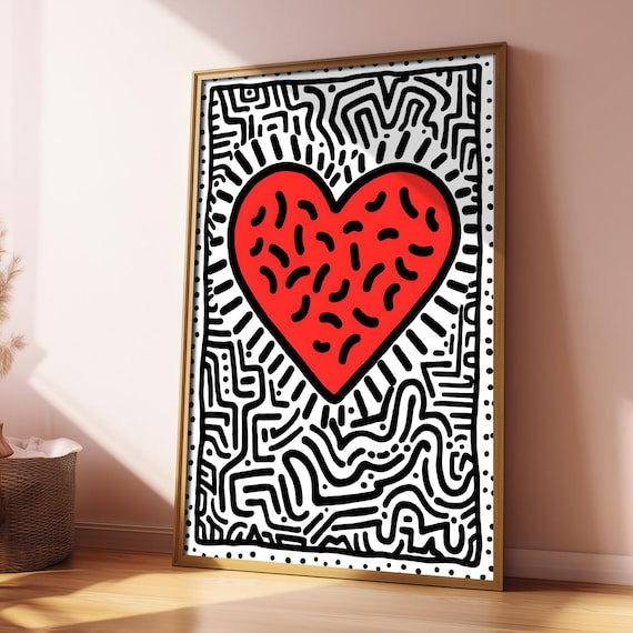 Heart Poster Modern Wall Art Minimalist Home Decor Print For Her Him Love