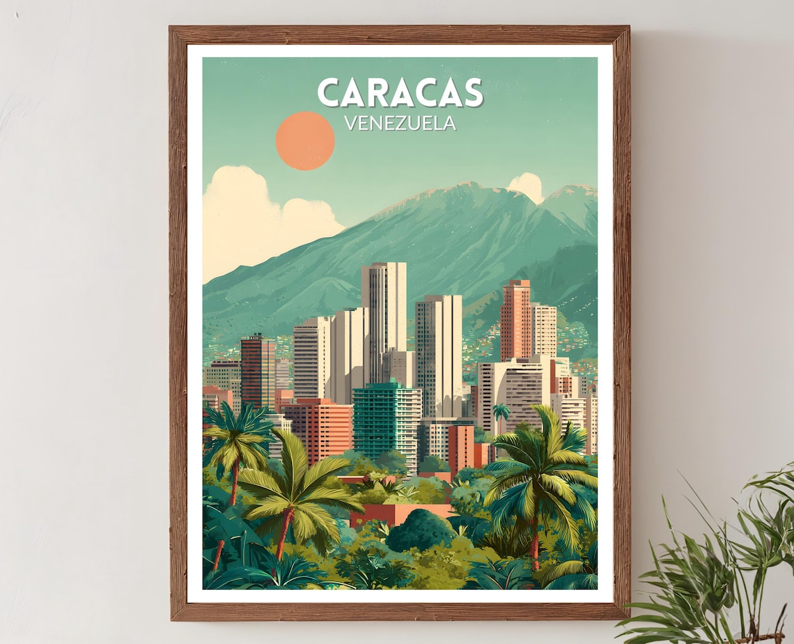 Caracas Venezuela Retro Travel Poster Print