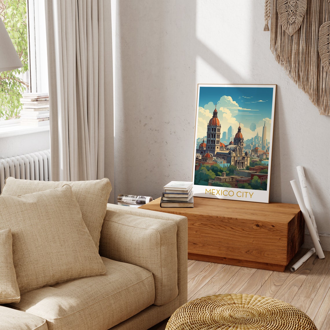 Mexico City Metropolitan Cathedral Colorful Pop Art Travel Poster - Image 3