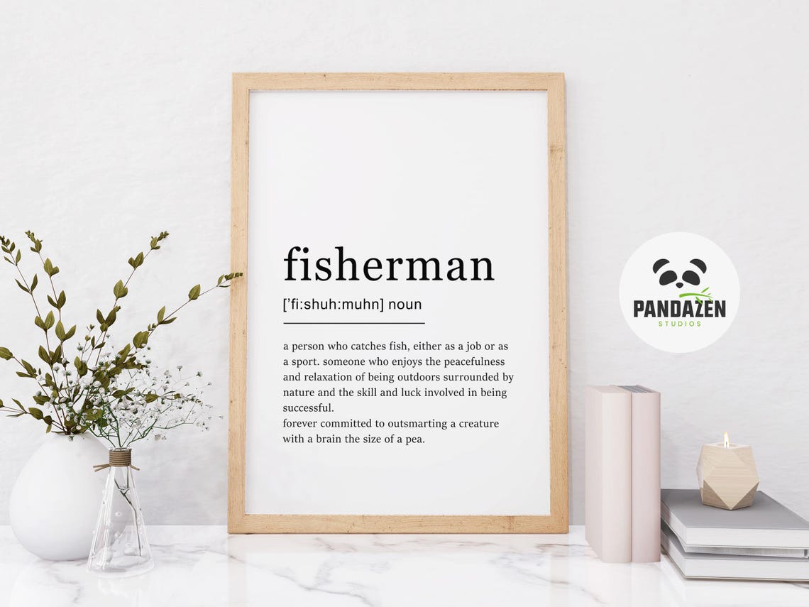 Fisherman Definition Peacefulness Outdoors Funny Dictionary Poster - Image 7