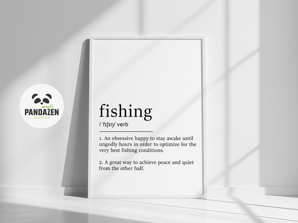 Fishing Definition Quote Poster Bass Fishing Home Art Funny Fishing Poster Course Fishing Outdoor Print Funny Quotes Typography Decor - Image 4