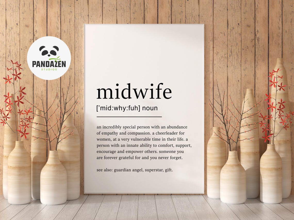 Midwife Definition Guardian Angel Empathy Gift Dictionary Poster - Image 2