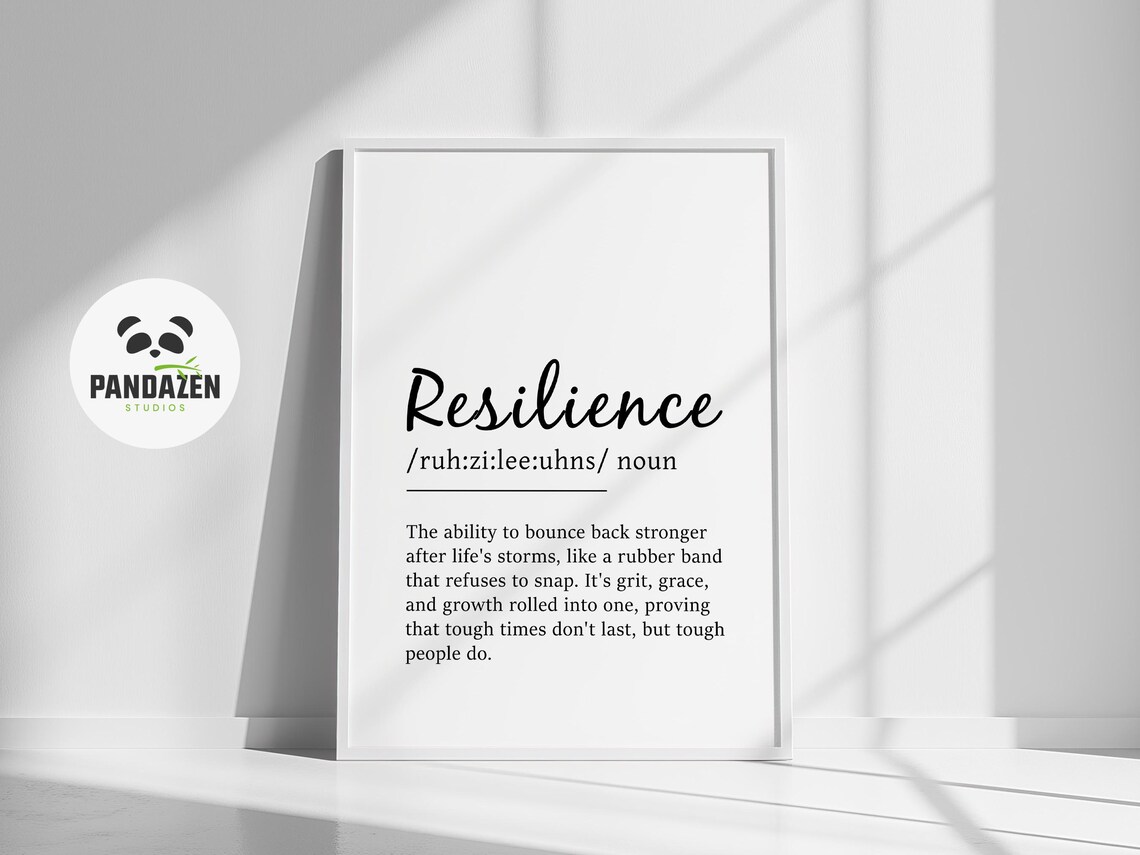 Resilience Definition Motivational Typography Poster Inspiring Gym and Office Decor - Image 8