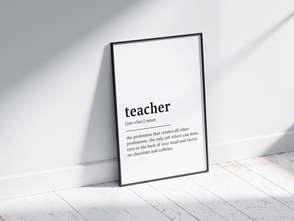Teacher Dictionary Definition Inspirational Classroom Quote Poster - Image 8