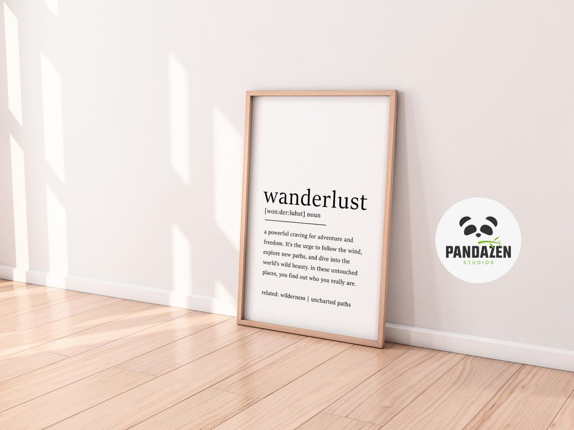 Wanderlust Definition Craving Adventure Freedom Travel Art Poster - Image 2