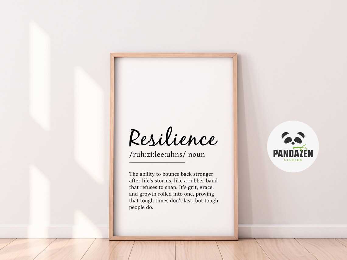 Resilience Definition Motivational Typography Poster Inspiring Gym and Office Decor - Image 3