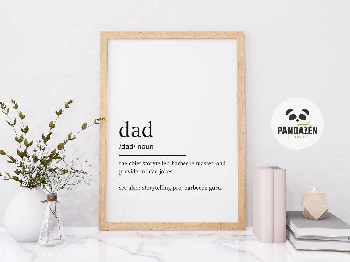 Dad Definition Dad Jokes Barbecue Master Funny Typography Poster - Image 7