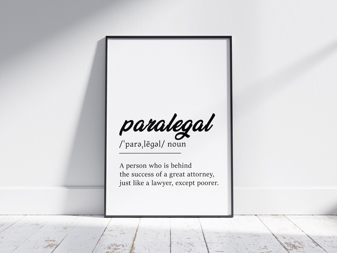 Paralegal Definition Funny Legal Assistant Art Print