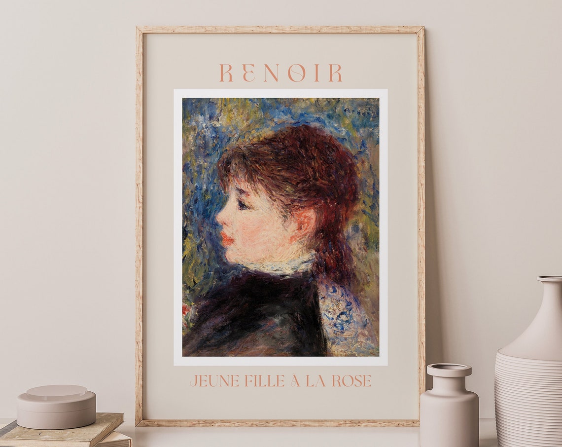 Renoir Poster August Renoir Print Renoir Wall Art Renoir Picture Renoir Monet Print Vintage Renoir Art Renoir Jeune Fille A La Rose