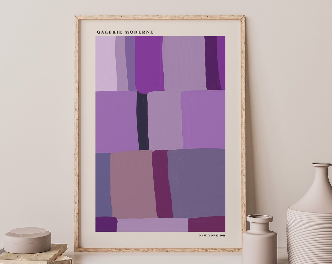 Galerie Moderne Purple Geometric Blocks Abstract Color Field Poster