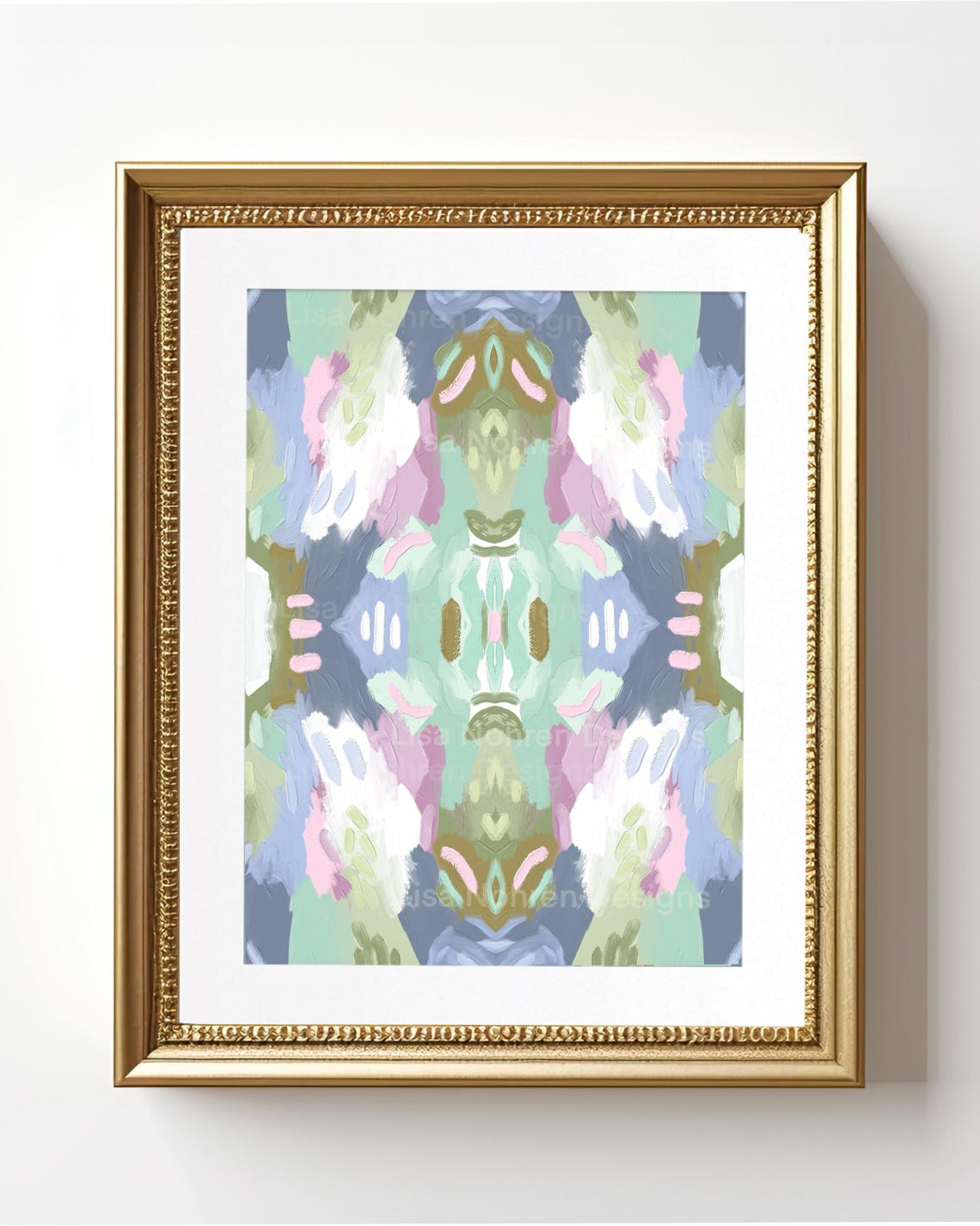Pastel Kaleidoscope Abstract Mirrored Pattern Modern Art Print