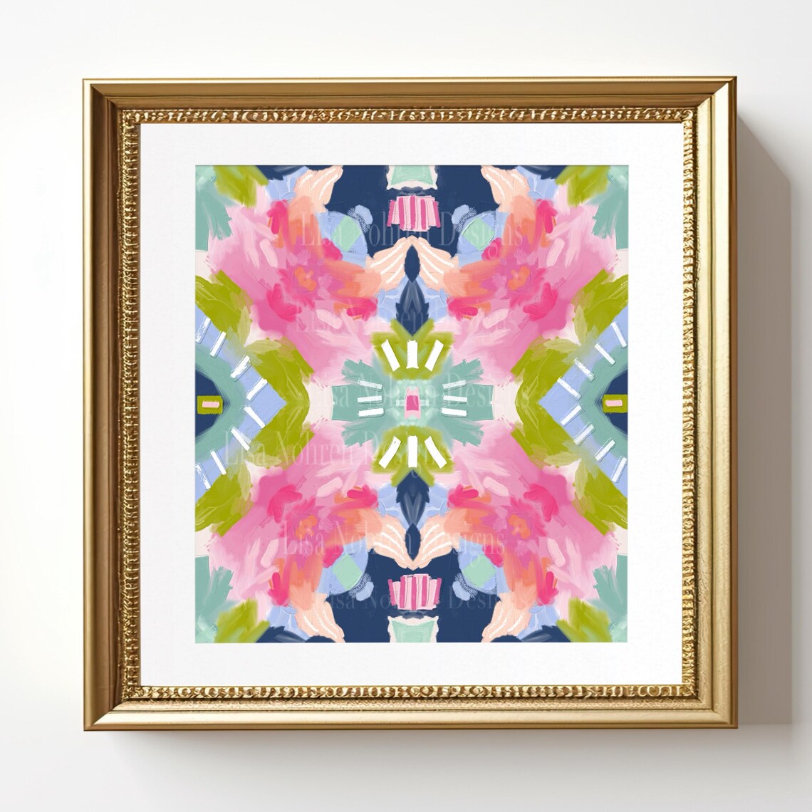 Colorful Pastel Abstract Print, Modern Preppy Decor