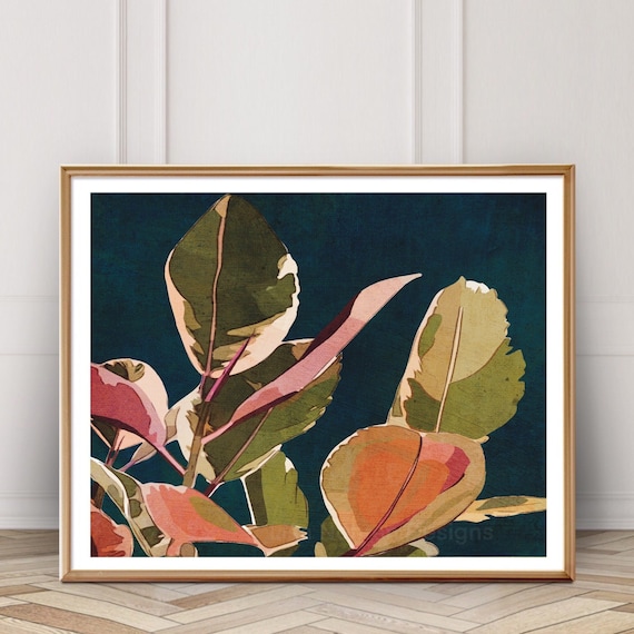 Floral Abstract Plant Leaves Botanical Wall Art