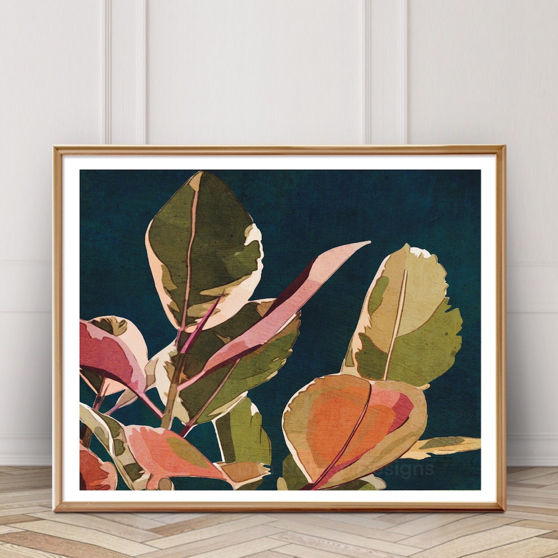 Floral Abstract Plant Leaves Botanical Wall Art