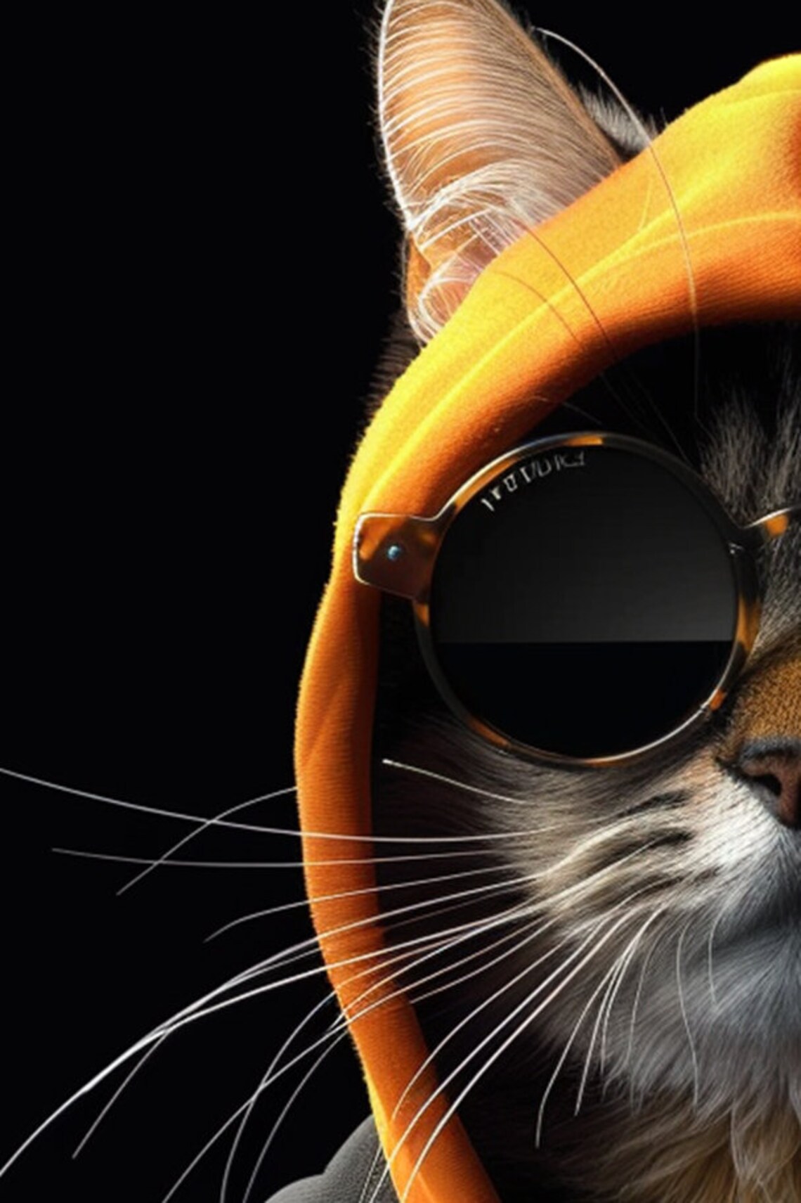 Modern Cat Portrait Cat In Sunglasses And Hoodie Stylish Animal Art Contemporary Wall Art Vintage Poster Unframed Art 1338 - Image 2