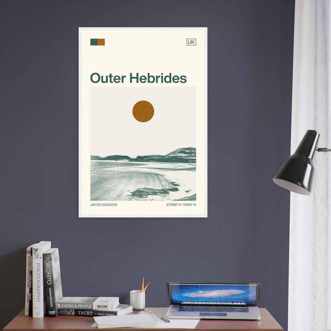 Outer Hebrides Scotland Sandy Beach Bay Minimalist Travel Poster - Image 3