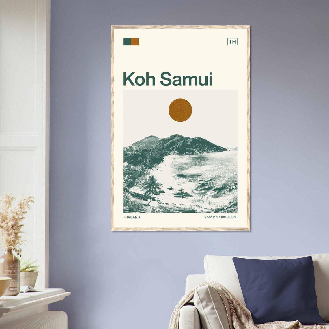 Koh Samui Thailand Beach Palm Island Minimalist Travel Art Poster - Image 2