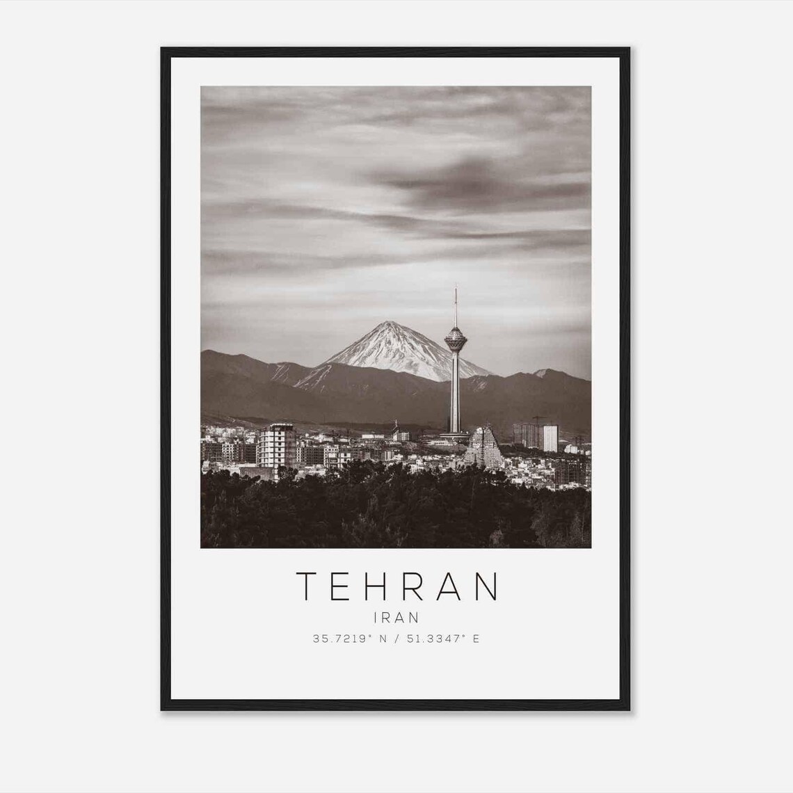 Tehran Iran Minimalist Travel Poster Print