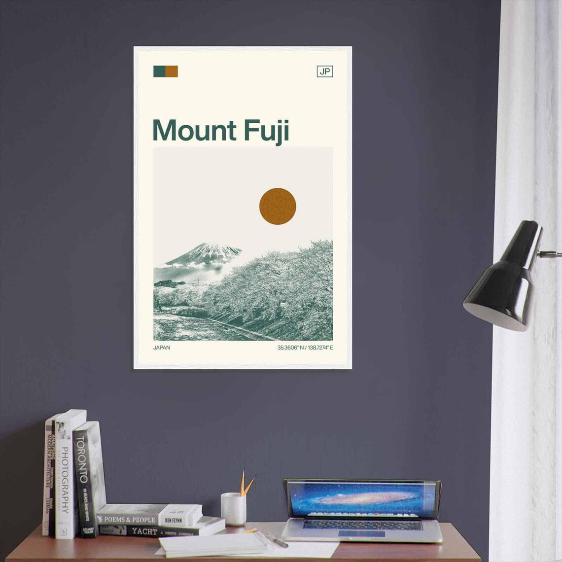 Mount Fuji Japan Cherry Blossom Snow Peak Minimalist Travel Poster - Image 3