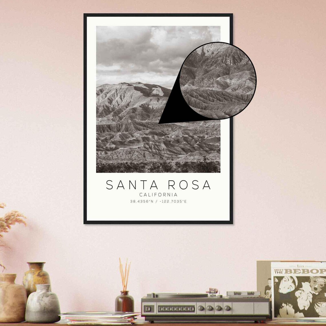 Santa Rosa California Photo Travel Poster Santa Rosa Travel Print Minimalist Travel Print Ds1 - Image 4