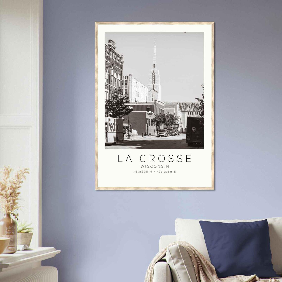 La Crosse Wisconsin Historic Downtown Street Black White Photo Poster - Image 2