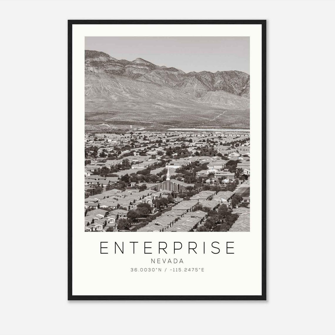 Enterprise Nevada Subdivision Rugged Desert Mountains Photo Poster
