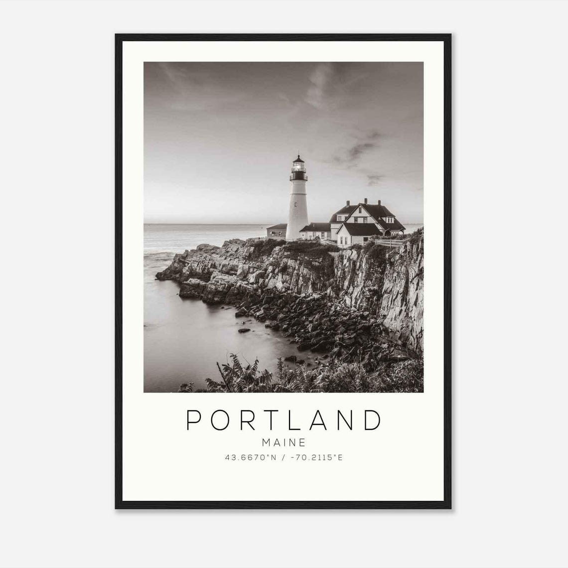 Portland Maine Photo Travel Poster Portland Travel Print Minimalist Travel Print Ds1