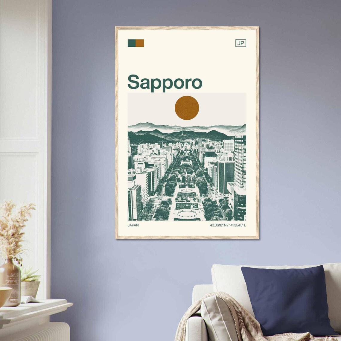 Sapporo Japan Minimalist Monochrome Travel Poster - Image 2