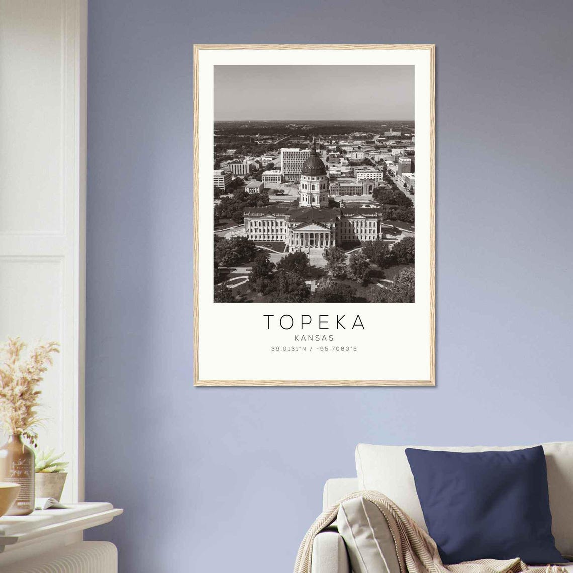 Topeka Kansas State Capitol Dome Aerial Minimalist Photo Poster - Image 2