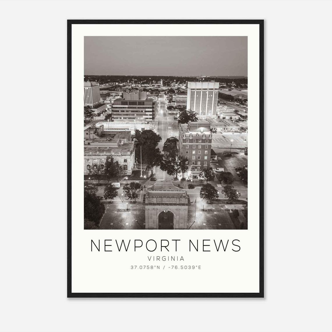 Newport News Virginia Photo Travel Poster Newport News Travel Print Minimalist Travel Print Ds2