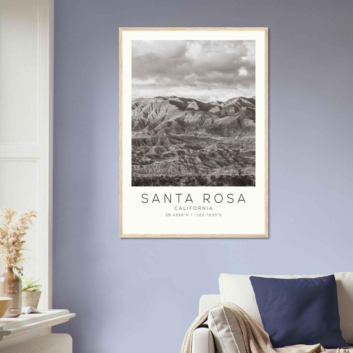 Santa Rosa California Photo Travel Poster Santa Rosa Travel Print Minimalist Travel Print Ds1 - Image 2