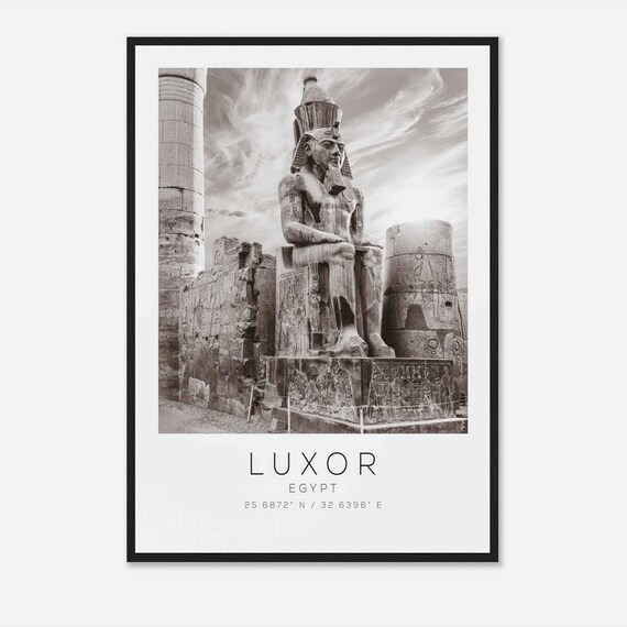 Luxor Egypt Travel Photo Poster Bw Luxor Travel Print Minimalist Travel Poster Print