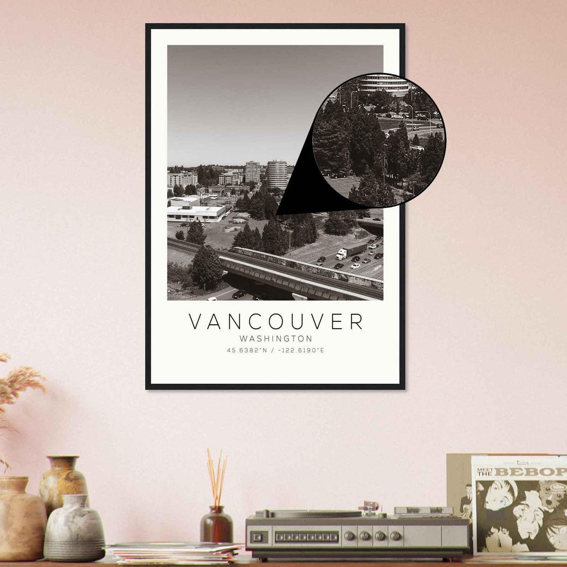 Vancouver Washington Downtown Skyline Aerial City Photo Travel Poster - Image 4