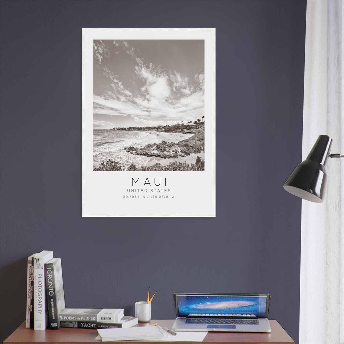 Maui United States Travel Photo Poster Bw Maui Travel Print Minimalist Travel Poster Print - Image 3