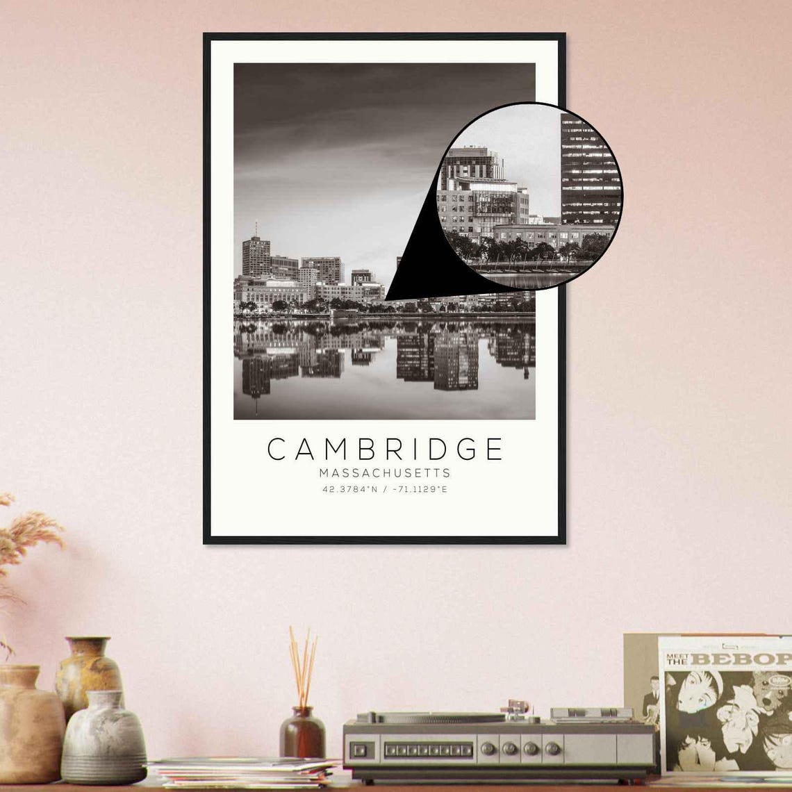 Cambridge Massachusetts Skyline Charles River Reflection Photo Poster - Image 4