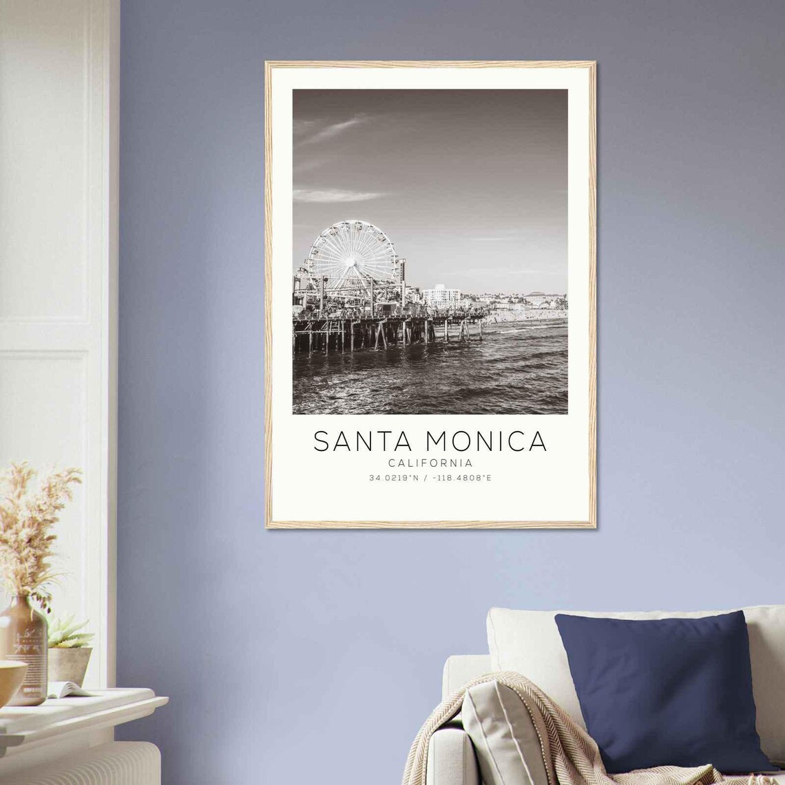 Santa Monica California Pier Ferris Wheel Minimalist Photo Poster - Image 2