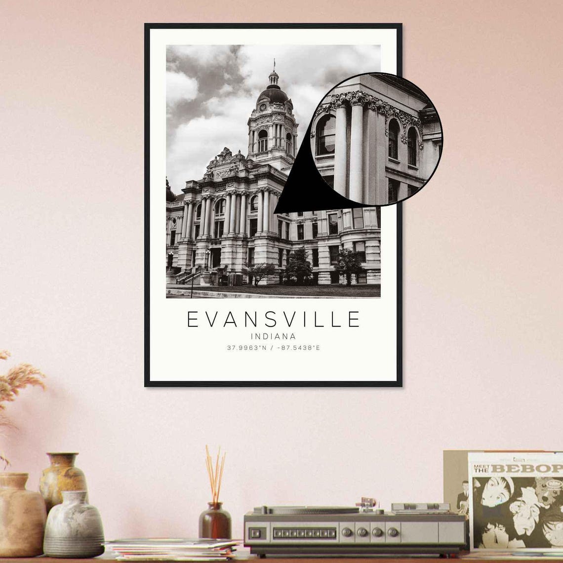Evansville Indiana Historic Courthouse Clock Tower Photo Poster - Image 4
