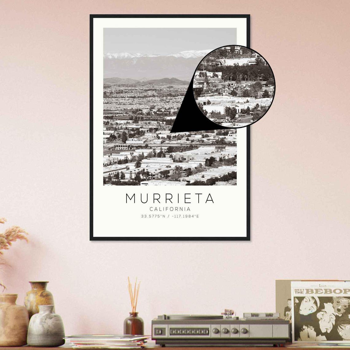 Murrieta California Valley Mountain Panorama Minimalist Travel Poster - Image 4
