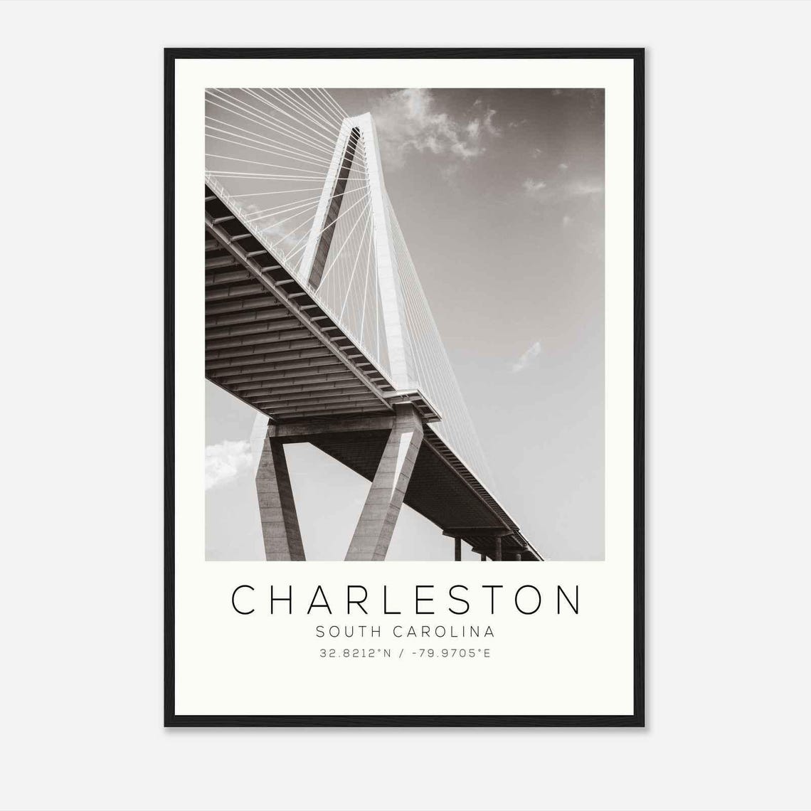 Charleston South Carolina Ds3 Photo Travel Poster Charleston South Carolina Travel Print Minimalist Travel Print