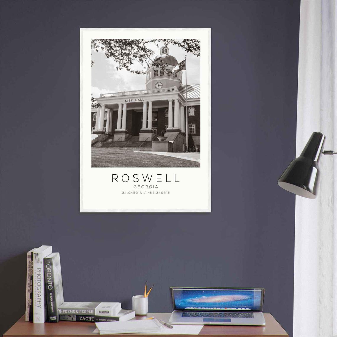 Roswell Georgia Historic City Hall Colonnade Clock Tower Poster - Image 3