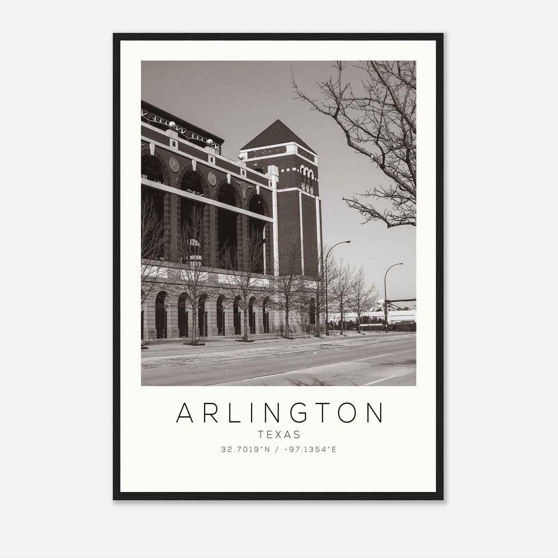 Arlington Texas Historic Brick Stadium Architecture Photo Poster