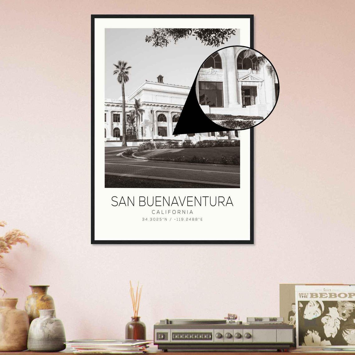 San Buenaventura California Photo Travel Poster San Buenaventura Travel Print Minimalist Travel Print - Image 4