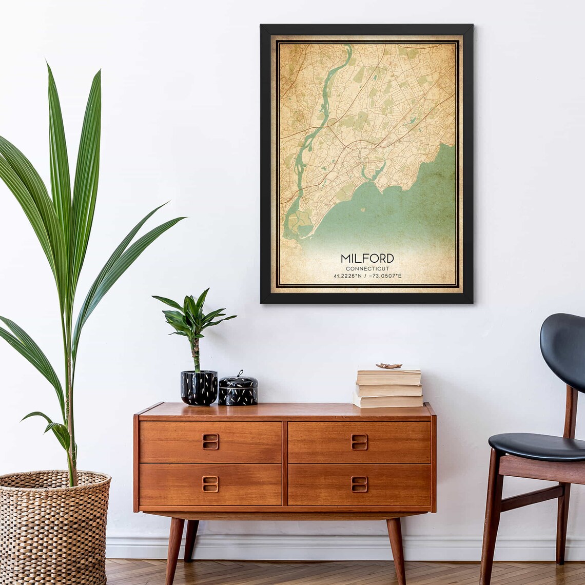 Milford Connecticut Vintage Map Art Print - Image 2