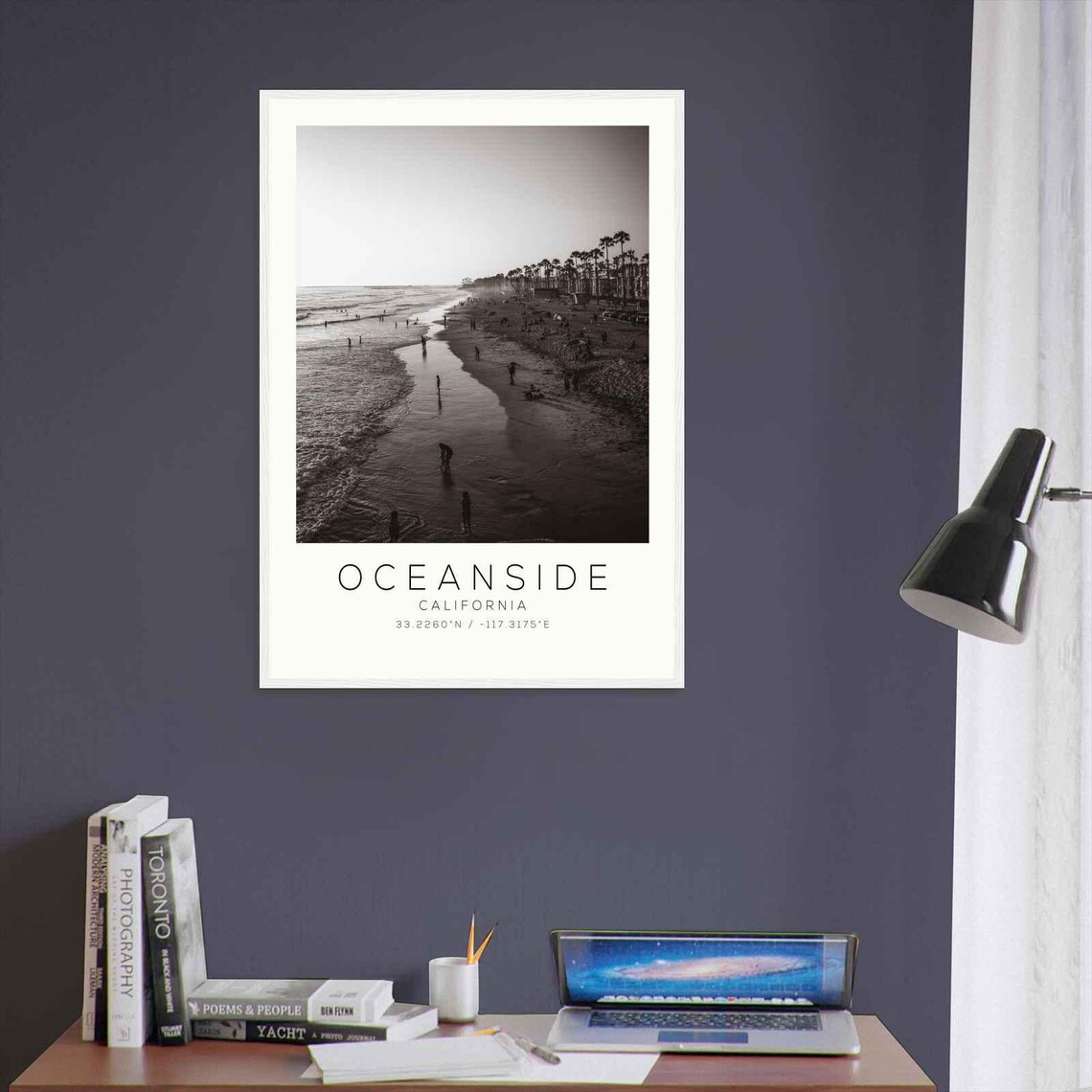 Oceanside California Beach Sunset Waves Minimalist Travel Poster - Image 3