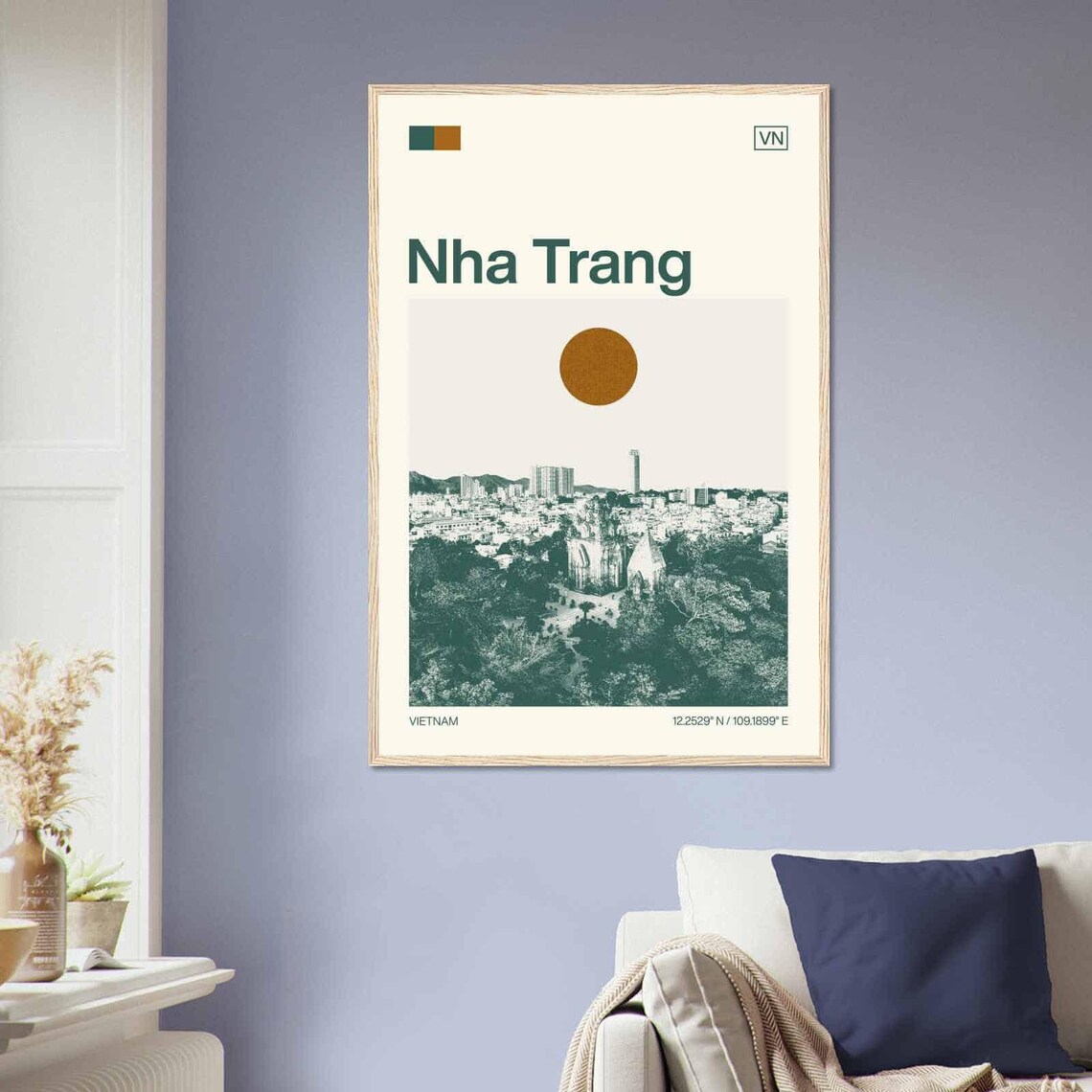 Nha Trang Vietnam Modern Minimalist City Landmark Skyline Poster - Image 2