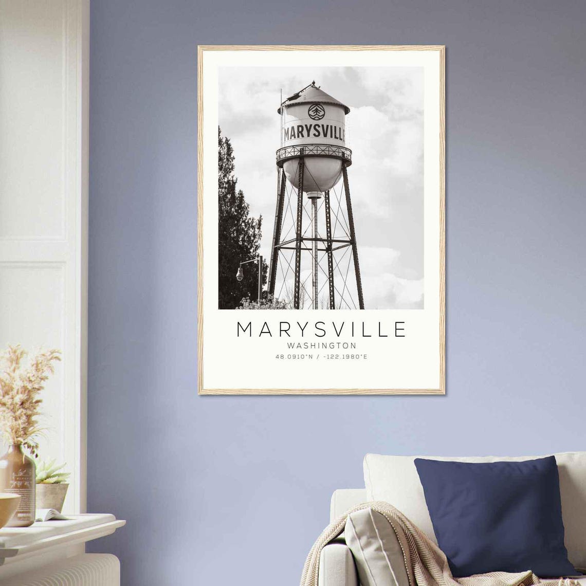 Marysville Washington Photo Travel Poster Marysville Travel Print Minimalist Travel Print - Image 2